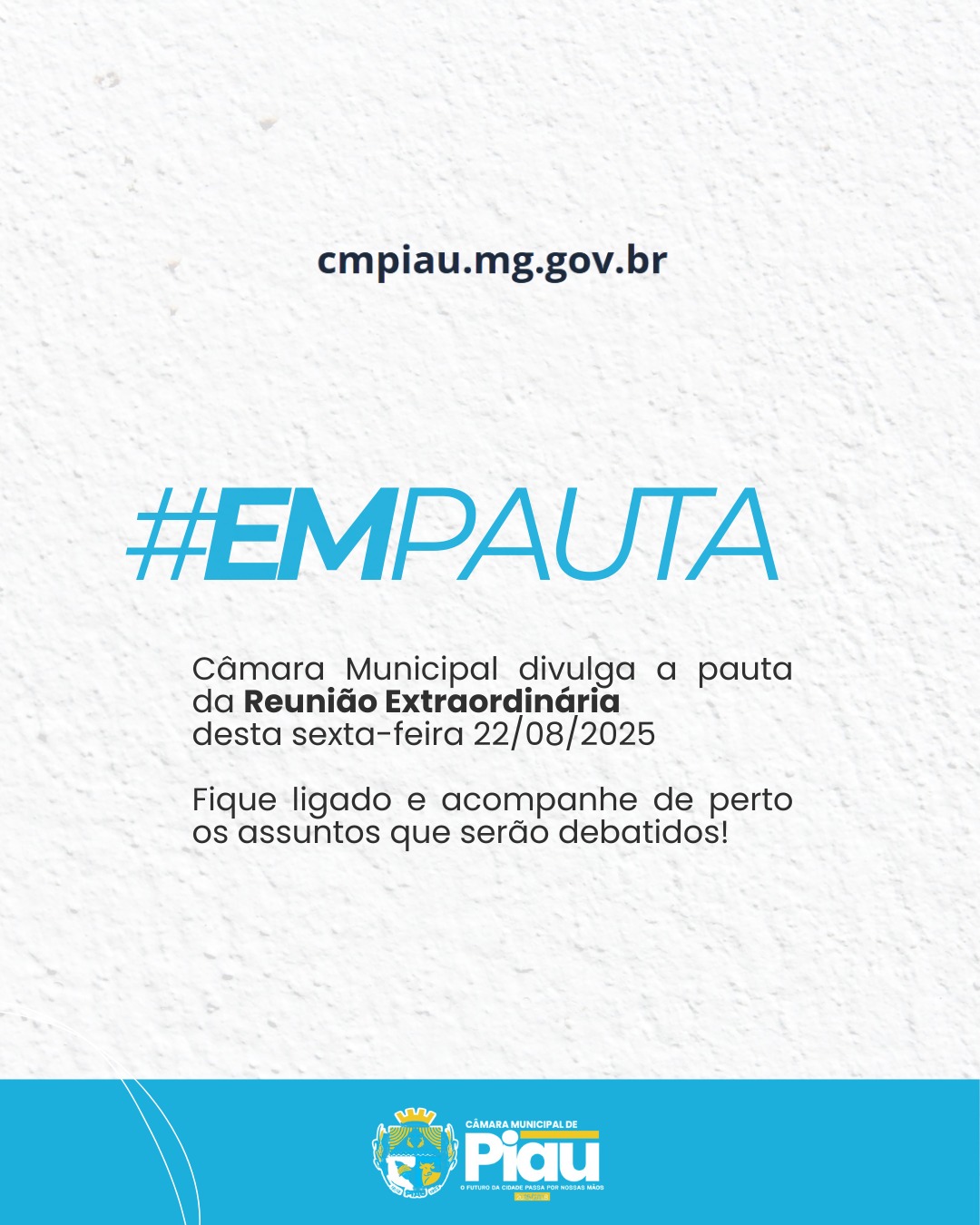 Câmara Municipal divulga a pauta da Reunião Extraordinária